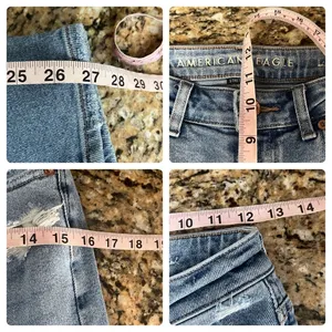 American Eagle Strigid Ripped Mom Jean Straight Leg Distressed High Rise Festival Womens 00R thumbnail 5