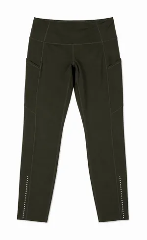 Lululemon Fast * Free 7/8 Tight II *Nulux 25" Dark Olive 6 thumbnail 1