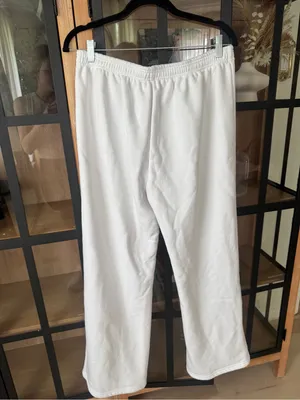 PARKE Boxer sweatpants wide leg flare fleece patch unisex cream ivory thumbnail 5