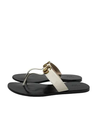 Gucci Marmont GG Thong Sandals Mystic White Flat Slide Flip Flops EU Size 39.5 thumbnail 3