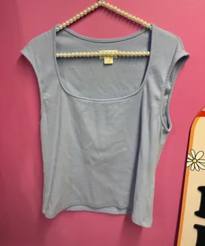 Anthro Maeve purple square neck top xl thumbnail 1