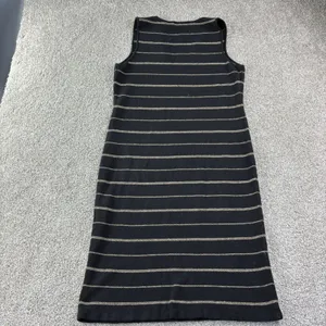 Lauren Ralph Lauren‎ Womens Black Beige Striped Linen Blend V-Neck Shift Dress M thumbnail 10