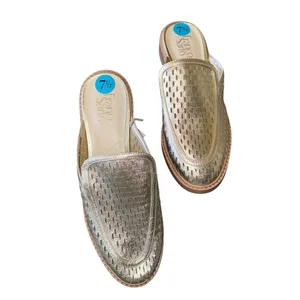 NEW Franco Sarto Aimee Gold Loafer Mule Slip On Eyelet Detail Comfort 7.5 thumbnail 7