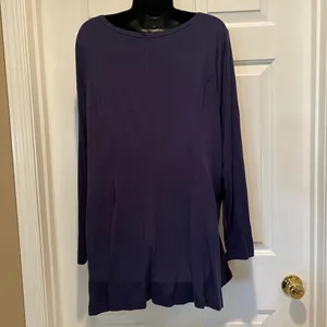 Belle by Kim Gravel navy blue and black tunic size‎ large thumbnail 4