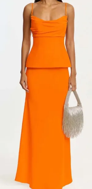 Acler Gilwell Maxi Dress Orange Size 2 thumbnail 1