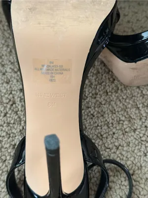 Nine West Zadie Black Patent Strappy Stiletto Sandals Size 8M thumbnail 8