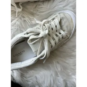 Coach white Francesca sneaker size 5B thumbnail 6