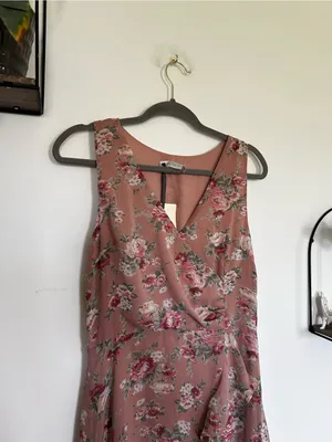 NWT Dress Forum Floral Print Sleeveless V Neck High‎ Low Long Dress Size Large thumbnail 3