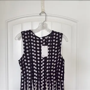 ASOS Women’s 4 Black White Mixed -Media Polka Dot Dress Whimsical Cocktail thumbnail 3