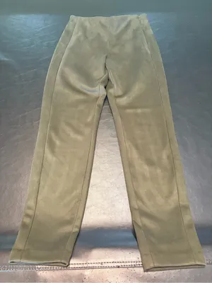 Banana Republic Devon Faux Suede Pants/Leggings in an olive green shade size 4 thumbnail 2