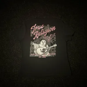 True Religion Black Pink Buddha Graphic Tee Size M thumbnail 2