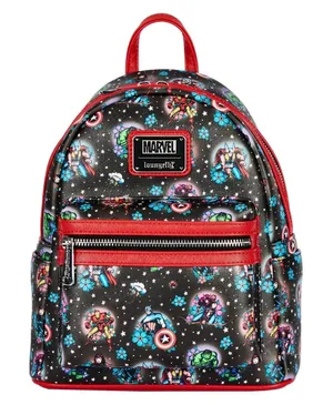 Loungefly Marvel‎ Avengers Tattoo Floral Mini Backpack thumbnail 1