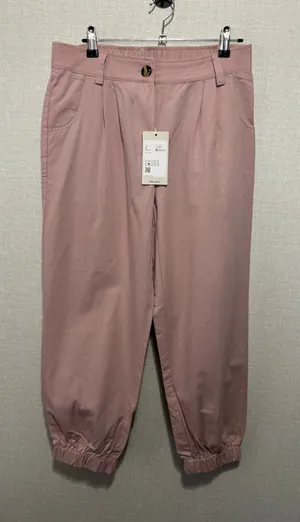 NWT Halara Dusty Pink High Waist Elastic Cotton Tapered Leg Jogger Style Pants thumbnail 1