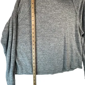 Abercrombie & Fitch Mock Neck Pullover Heather Gray Long Sleeve Top‎ L thumbnail 7