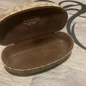 Coach Signature Hard Eyeglass Case Brown Tan Sunglasses Protective Hinged Case thumbnail 3