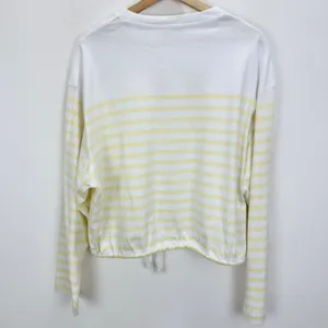 Madewell The Perfect Tie-Waist Tee in Allday Jersey Striped Pineapple M NWT thumbnail 11