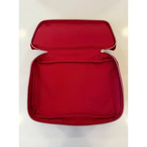 Estée Lauder Red Velvet‎ Bow Train Case Double Zip Cosmetic Makeup Travel Bag thumbnail 6