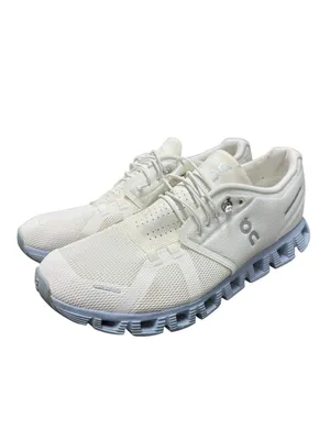 ON Running Womens Cloud 5 Gym Shoes Sneakers Trainers Chambray Blue White 10 thumbnail 2