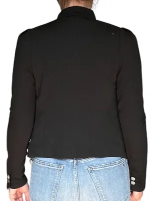 Mischa Barton Mary Jane Cropped Double Breasted Blazer Jacket Black thumbnail 4
