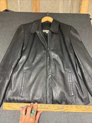 Valerie Stevens Jacket Womens‎ Size M Black Lambskin Leather Zip Front thumbnail 9