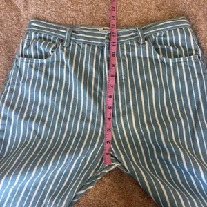 Reformation Striped High Rise Straight Jeans Blue White Size 31 Organic Funky thumbnail 6
