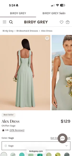 Birdy Grey Grey Bridesmaid Dress thumbnail 2