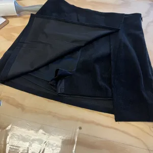 NWT Boutique COCCKO‎ Black Corduroy Wrap Mini Skort Medium Side Slit Academia thumbnail 5