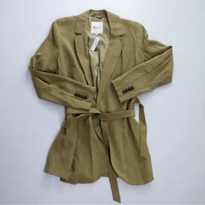 Madewell The Drapey Tie-Waist Blazer Tawny Olive Women XS‎ NWT Quiet Luxury thumbnail 2