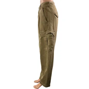 Banana Republic Women's Tan Utility High Rise Baggy Cargo Denim Jeans Size 30/10 thumbnail 2