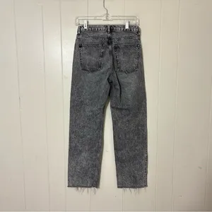 & Other Stories Stockholm Atelier High Rise Straight Leg Jeans Gray Black Raw He thumbnail 6
