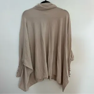 Alfani Turtleneck Poncho Beige Tan Size Large thumbnail 7