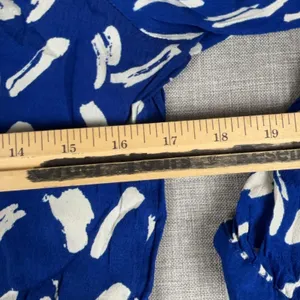 Maeve Anthropologie‎ Dress Womens XS Blue Geometric Henley 3/4 Sleeve thumbnail 6