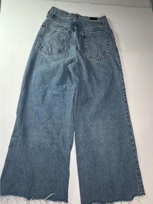 BDG skater baggy Wide Leg Denim Jeans in Light Blue with Frayed Hem thumbnail 7