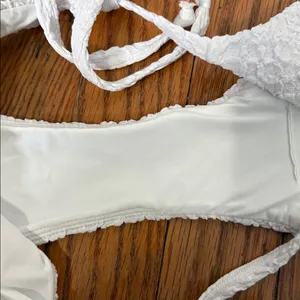 Andie String Bikini Set Textured Weave White Size S‎ NWOT thumbnail 4