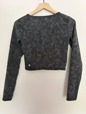 Lululemon Wunder Train Cropped Long Sleeve Shirt Hideaway Camo Size 6 thumbnail 3