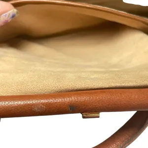 Vintage Cabra Nappa Brown Leather Handbag‎ Mini Purse Clip Closure Argentina thumbnail 6