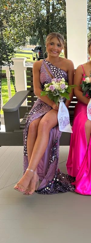 Purple ashley lauren prom dress thumbnail 2