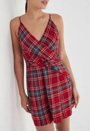 Urban Outfitters red Amanda belted wrap dress thumbnail 1