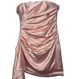 NWT Babyboo Leoni Blush Pink Satin Ruched Strapless Mini Dress Womens Size XS thumbnail 10