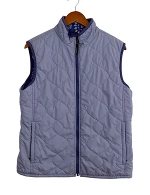Patagonia‎ VTG Reversible Quilted Vest Womens L Purple Floral Full Zip 28485F4 thumbnail 1