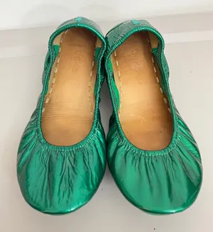 Tieks Ballet Flats 9 Emerald Green Patent Leather Foldable Classic Travel Career thumbnail 1