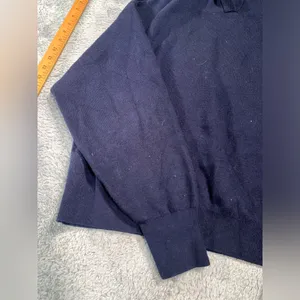 Maeve Anthropologie knit Navy Blue hooded sweater thumbnail 2