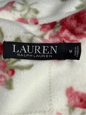 Lauren Ralph Lauren Cream Pajama Top with Pink Floral Print thumbnail 6