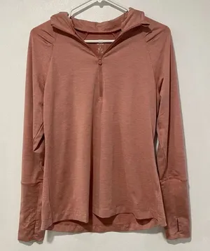 Apana Lightweight Half-Zip Active Hoodie – Rose Pink | Size L thumbnail 1