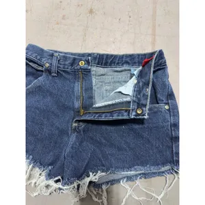 Vintage Wrangler High Waisted Denim Cutoff Shorts Dark Wash Frayed Hem 27 Waist thumbnail 6