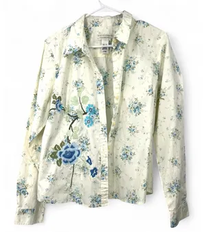 VINTAGE Crazy Horse | XL | Top Button Up Down Shirt Womens Embroidered Cottage thumbnail 1