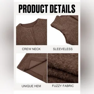 NEW Brown Lightweight Sleeveless Open Front Fall Warm Winter Vest S thumbnail 4