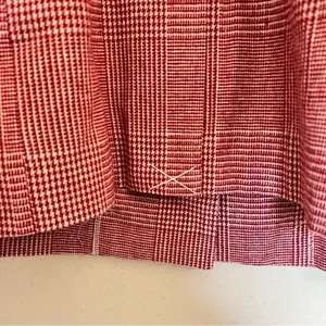 Anthropologie Avec Les Filles Red Houndstooth Plaid Longline Blazer NEW Size XL thumbnail 12