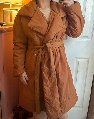 Target  Wrap Puffer Brown Jacket thumbnail 3