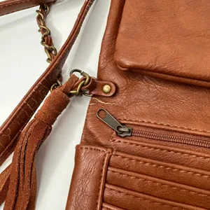 Shyanne Bohemian Western Style Crossbody Bag Leather Grommet Design Tassel thumbnail 8